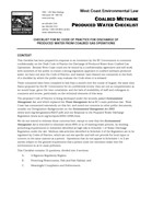 Coalbed Methane Produced Water Checklist: Checklist for BC Code of Practice for discharge of produces water from coalbed gas operations 