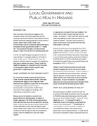 Local Government and Public Health Hazards 