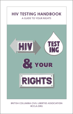 Front cover of the booklet with the word "testing" in a droplet shape.