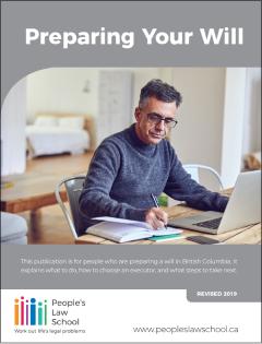 Thumbnail of the booklet cover featuring a photo of a man with greying hair sitting in front of a computer. He is writing in a notebook.