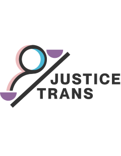 Logo, coloured pale pink, blue, purple, and black, features a circle and curved line with two semi circles representing weights on a scale, over a diagonal line. The organization name is to the right.