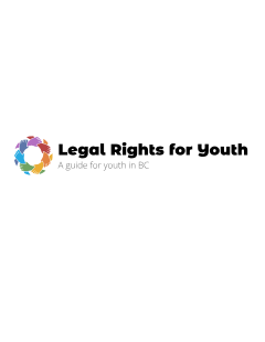 Logo of the website "Legal Rights for Youth in BC" showing a graphic of seven hands in bright colours forming a circle