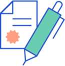 certificate and pen